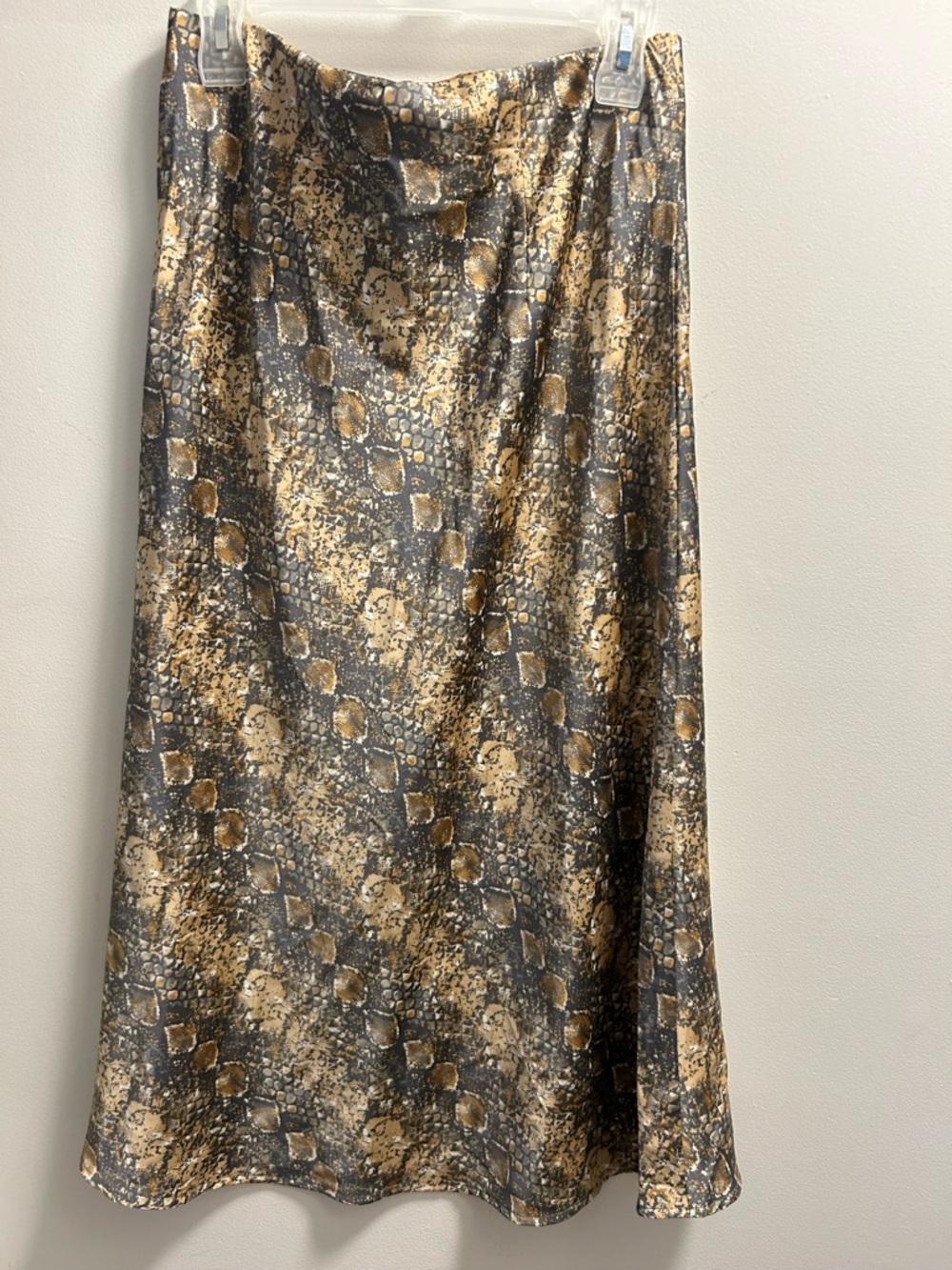 George Metallic Gray and Gold A-Line Skirt